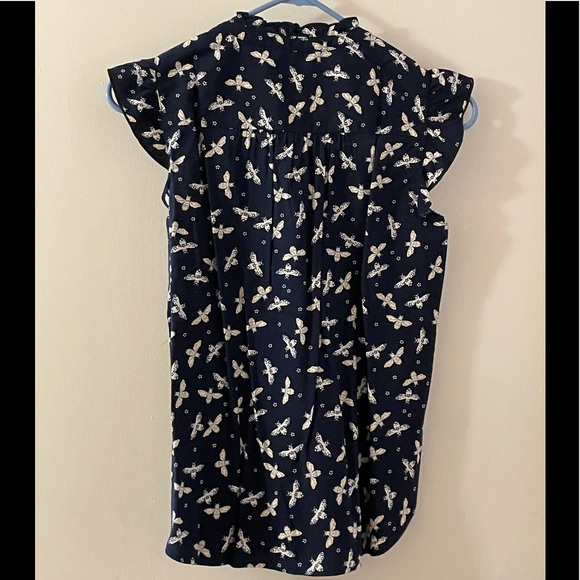 Loft Petite Bee Ruffle Top XXSP - Picture 3 of 5